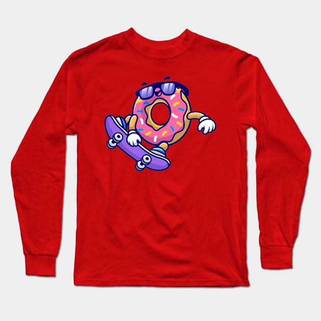 Cool Skateboarding Donut Long Sleeve T-Shirt by Right-Fit27